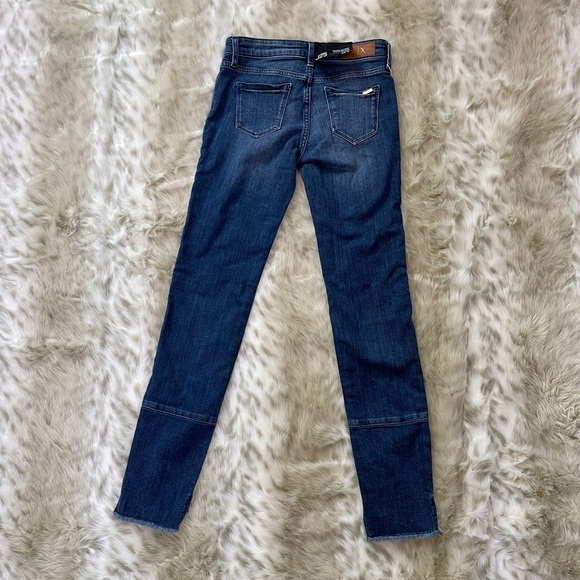 Armani Exchange J25 Super Skinny Stepped Hem Distressed Jeans - Picture 6 of 8